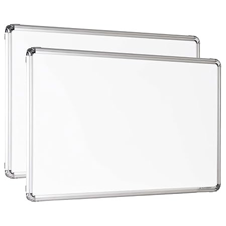 ALKOSIGN Astra Chrome Non-Magnetic Double Sided White Board (8 x 4 Feet) Both Side Writing Board with Melamine Surface | Dry Erase Marker Board for School, Home, Office, Classroom & Conference Room